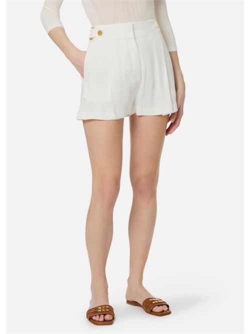 LINEN-BLEND SHORTS ELISABETTA FRANCHI | SH01162E2360 avorio